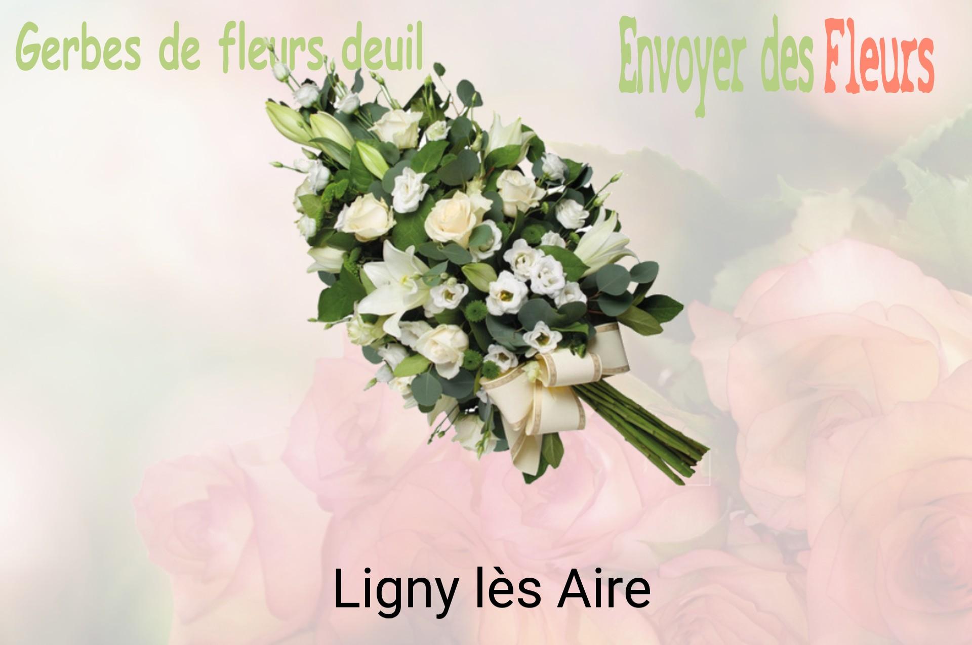 Gerbe de fleurs de deuil livrée à Ligny-lès-Aire